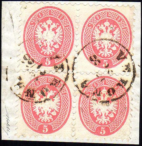 1864 - 5 soldi rosa, dent. 9 1/2 ... 