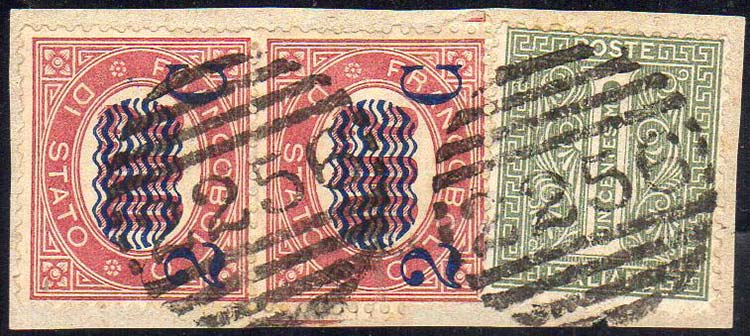 1878 - 2 cent. su 2 lire Servizio ... 
