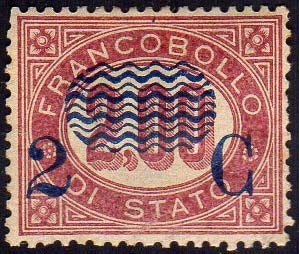 1878 - 2 cent. su 2 lire Servizio ... 