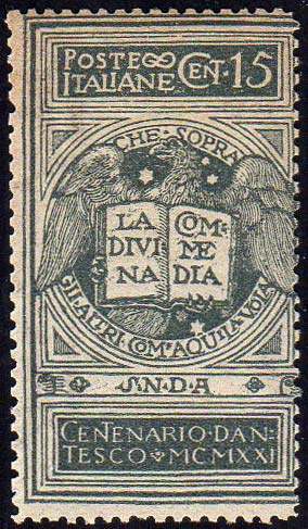 1921 - 15 cent. grigio Dante, non ... 