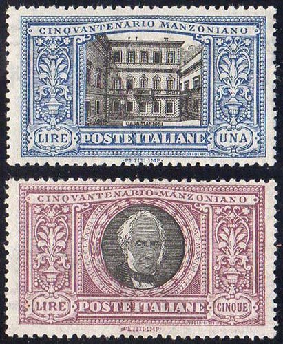 1927 - 1 lira e 5 lire Manzoni ... 