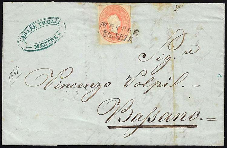 BUSTE POSTALI 1861 - 5 soldi ... 