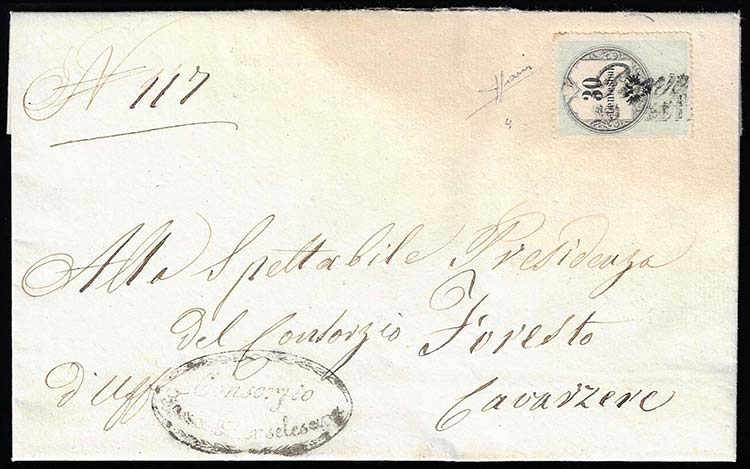 1855 - 30 cent. marca da bollo ... 