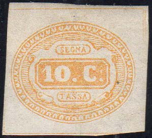 1863 - 10 cent. ocra (1a), gomma ... 