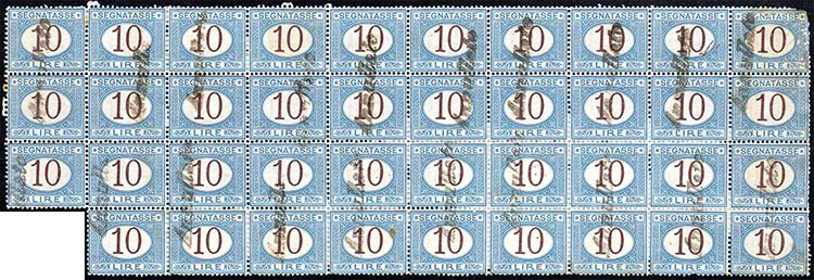 1870 - 10 lire azzurro e bruno ... 