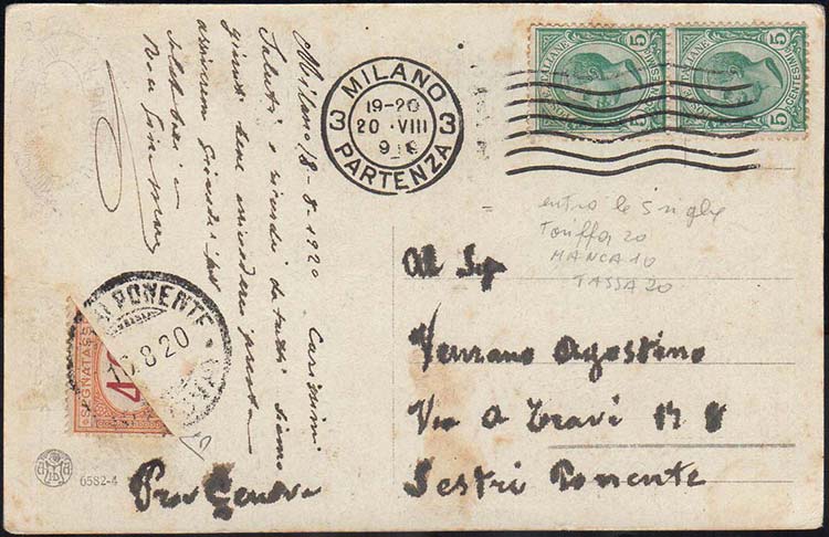 1920 - 40 cent. arancio e carminio ... 