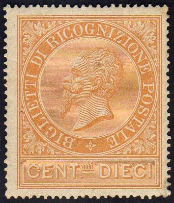 1874 - 10 cent. ocra arancio (1), ... 
