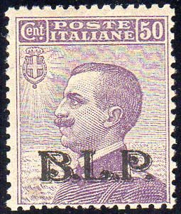 1922 - 50 cent., soprastampa BLP ... 