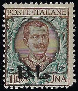 1923 - 1 lira, soprastampa BLP del ... 