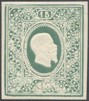 1864 - 15 cent. Saggio Re, ovale ... 