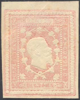 1864 - 15 cent. Saggio Re, rosa ... 