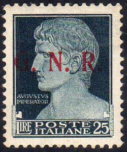 1943 - 25 lire soprastampa G.N.R. ... 