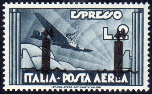 POSTA AEREA 1944 - 2 lire ardesia, ... 