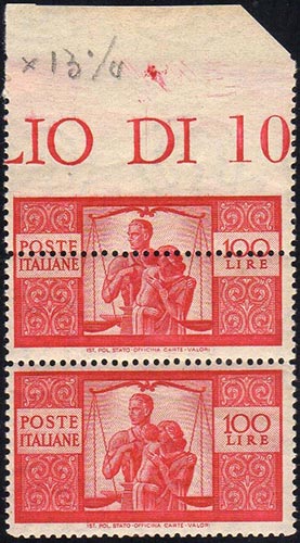 1946 - 100 lire carminio vivo ... 