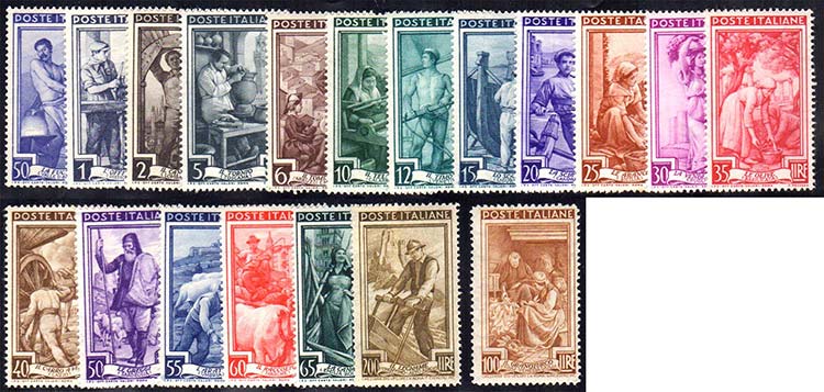 1950 - Lavoro, filigrana ruota ... 