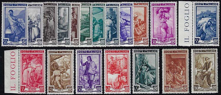 1950 - Lavoro, filigrana ruota ... 