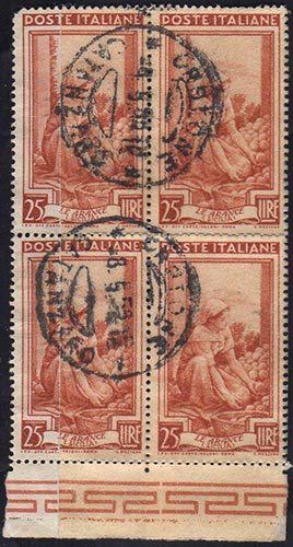 1950 - 25 lire Lavoro, filigrana ... 