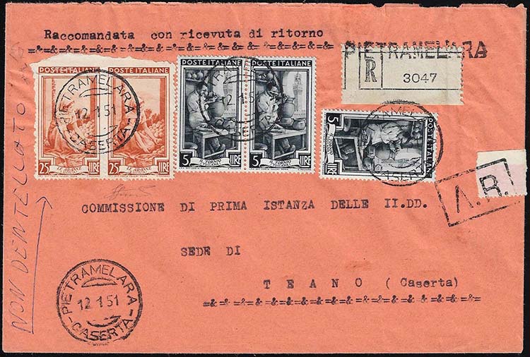 1951 - 25 lire Lavoro, filigrana ... 
