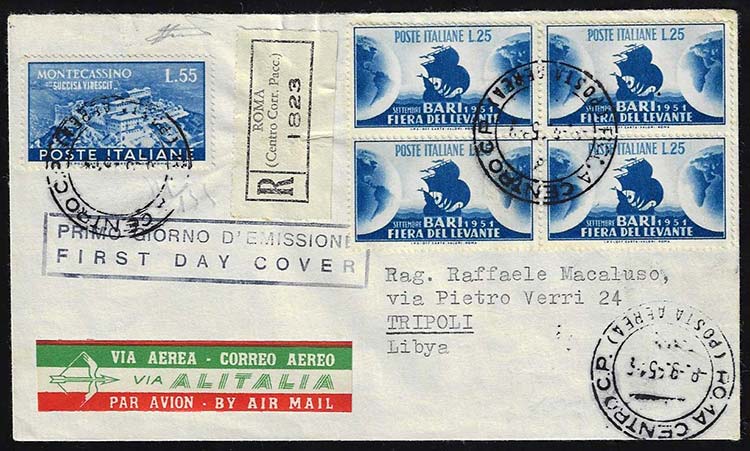 1951 - 55 lire Montecassino, 25 ... 