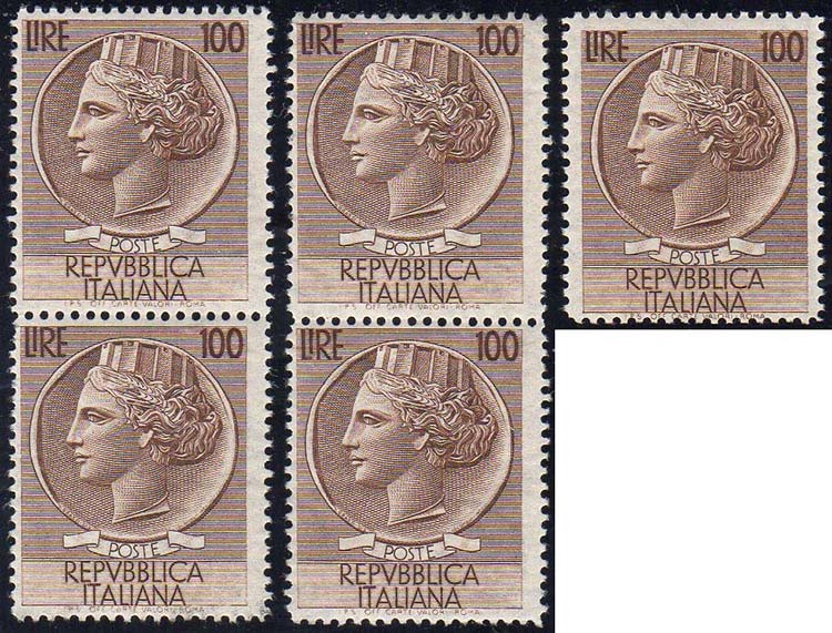 1954 - 100 lire Turrita, filigrana ... 