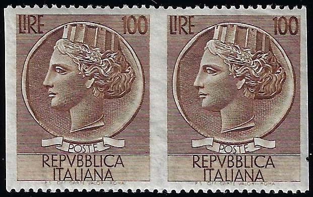 1954 - 100 lire Turrita, filigrana ... 