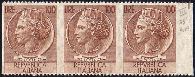 1955 - 100 lire Turrita, filigrana ... 