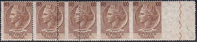 1956 - 100 lire Turrita, filigrana ... 