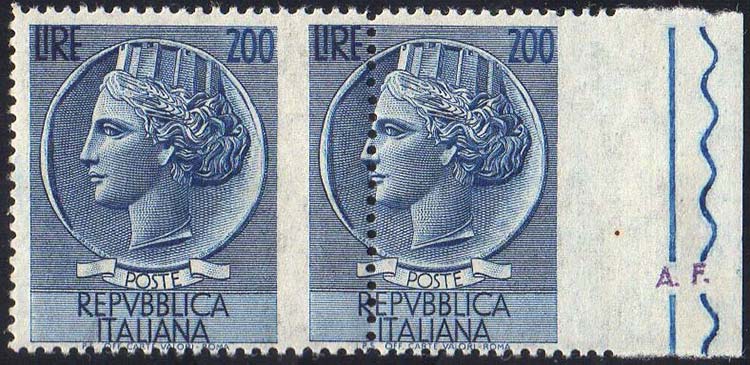 1957 - 200 lire Turrita, filigrana ... 