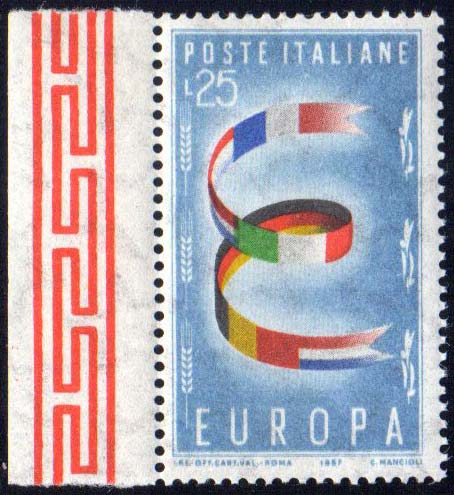 1957 - 25 lire Europa Cept, doppia ... 
