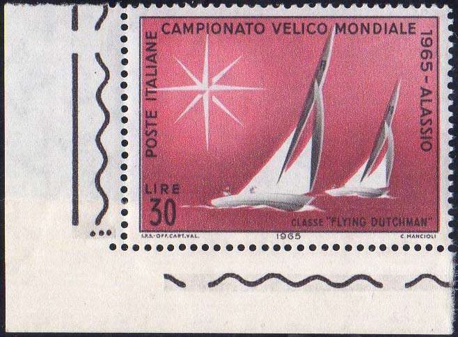 1965 - 30 lire Vela, stampa su ... 