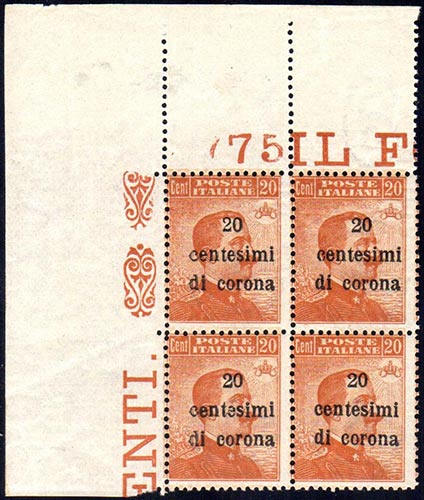 TRENTO E TRIESTE 1919 - 20 cent. ... 
