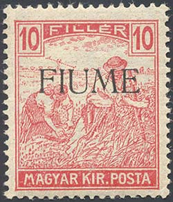 FIUME 1918 - 10 f. carminio (8a), ... 