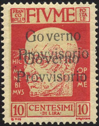 FIUME 1921 - 10 cent. doppia ... 