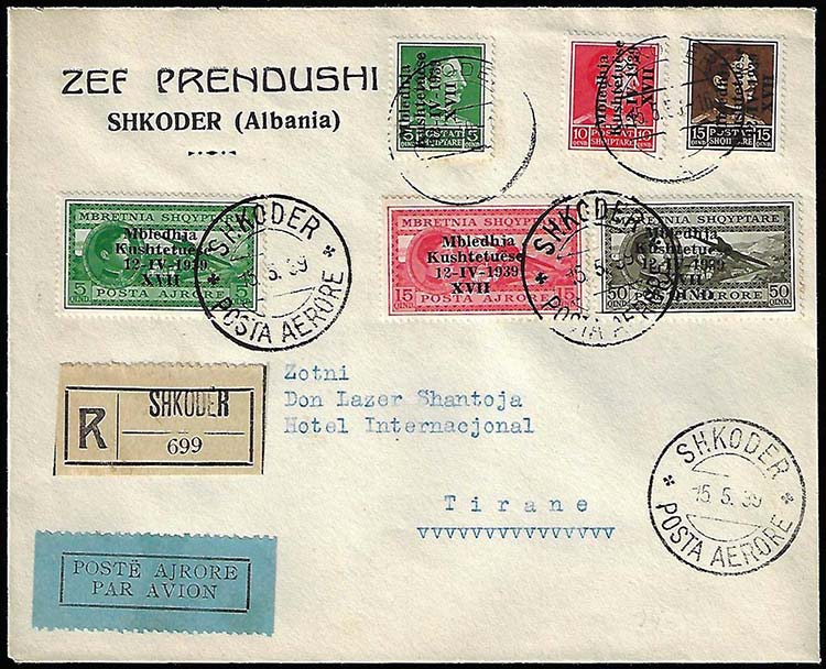 ALBANIA 1939 - 5 q., 10 q., 15 q., ... 