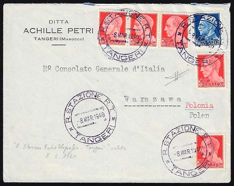 TANGERI 1940 - 20 cent., cinque ... 