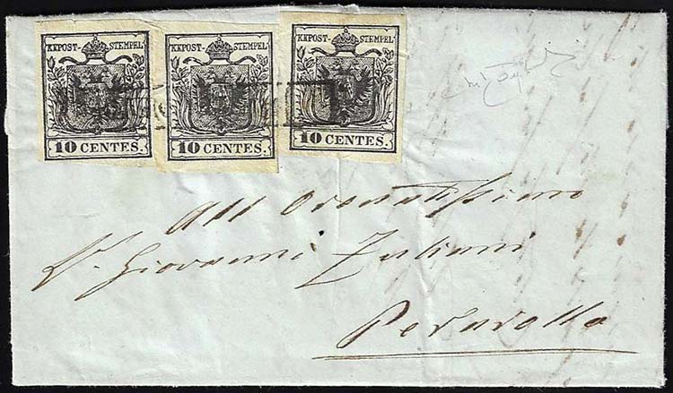 1855 - 10 cent. nero intenso, ... 