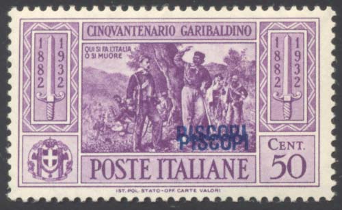 PISCOPI 1932 - 50 cent. Garibaldi ... 