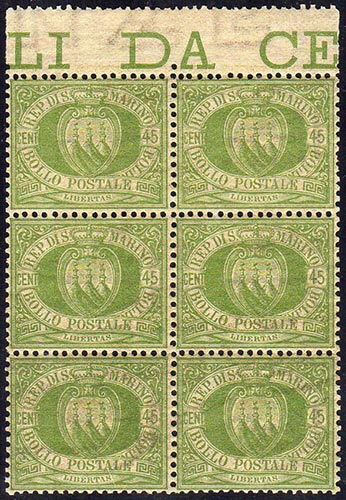1892 - 45 cent. verde oliva Stemma ... 