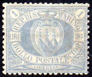 1894 - 1 lira oltremare Stemma ... 