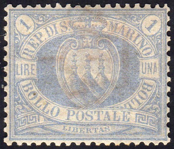 1894 - 1 lira oltremare Stemma, ... 