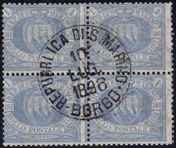 1894 - 1 lira oltremare Stemma ... 