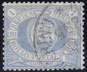 1894 - 1 lira oltremare Stemma ... 