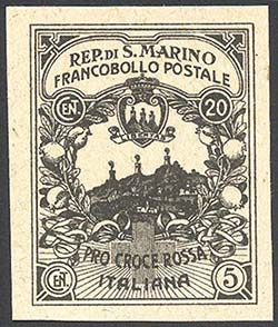 1916 - 20 + 5 cent. Croce Rossa, ... 
