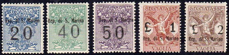 1924 - Soprastampati, cinque ... 