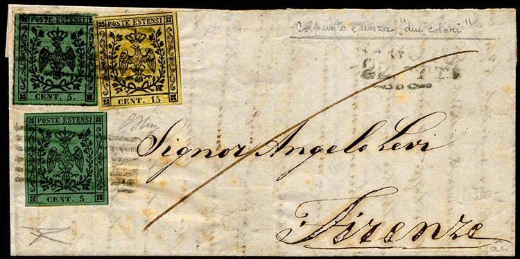 1854 - 5 cent. verde, un esemplare ... 