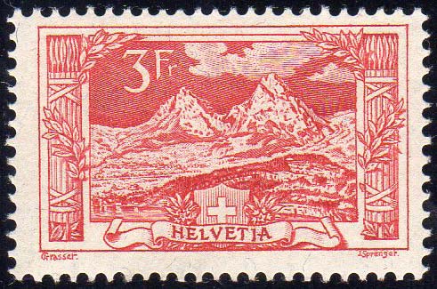 SVIZZERA 1916 - 3 fr. Mythen ... 