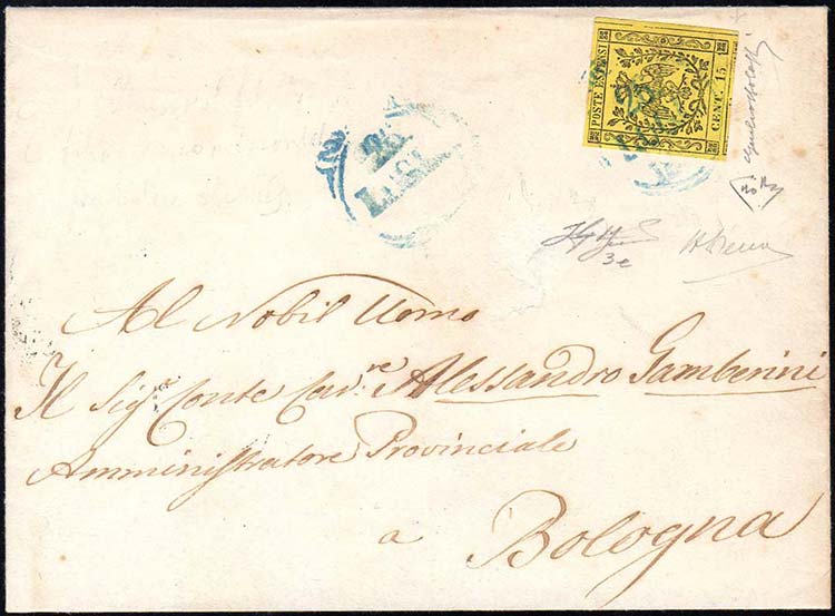 1852 - 15 cent. giallo, SENZA ... 