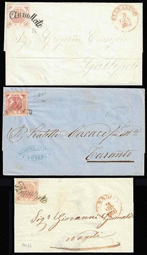 NAPOLI 1860/1861 - Tre lettere, ... 
