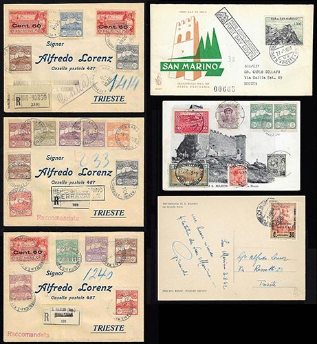 SAN MARINO 1926/1958 - Sei buste e ... 