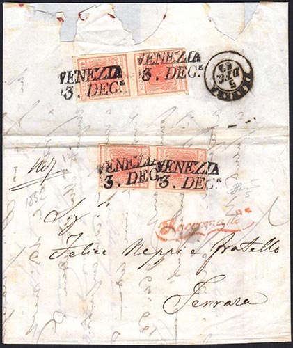 1852 - 15 cent. rosa, II tipo, ... 